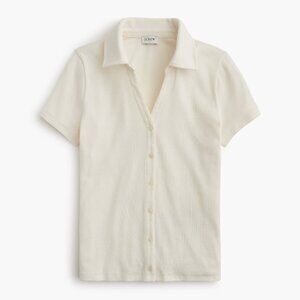 NWT J.Crew Ribbed Button-up Polo Top